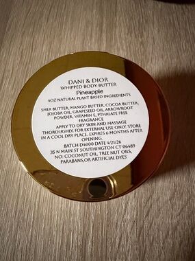 Pineapple Whipped Body Butter — Gold Jar